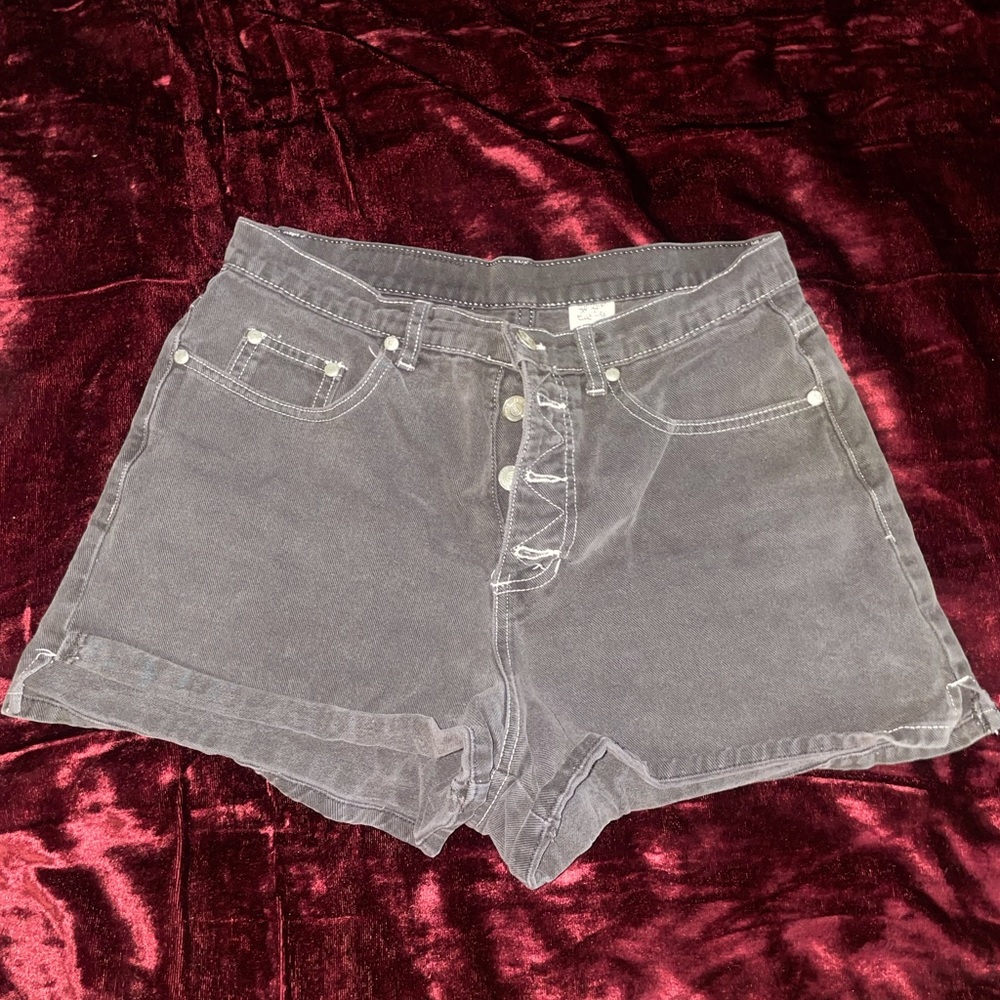 Vintage button up jean shorts